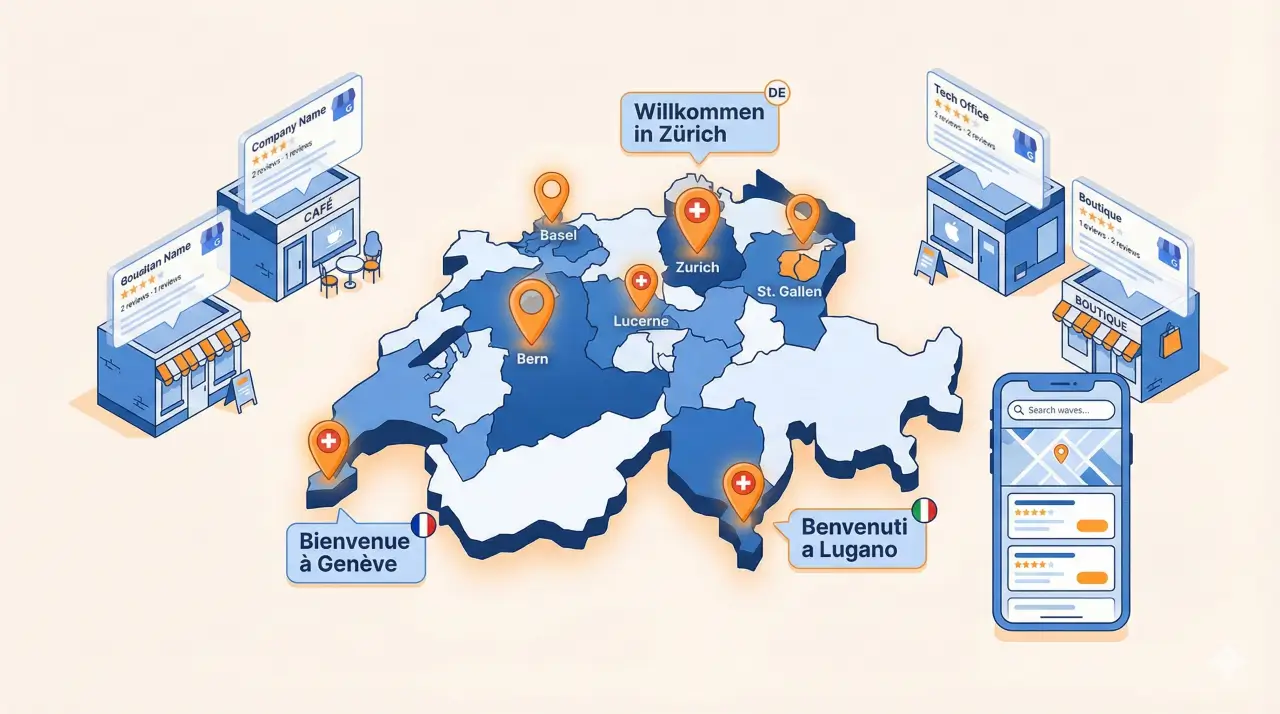 Lokale SEO Schweiz - Karte mit Standorten